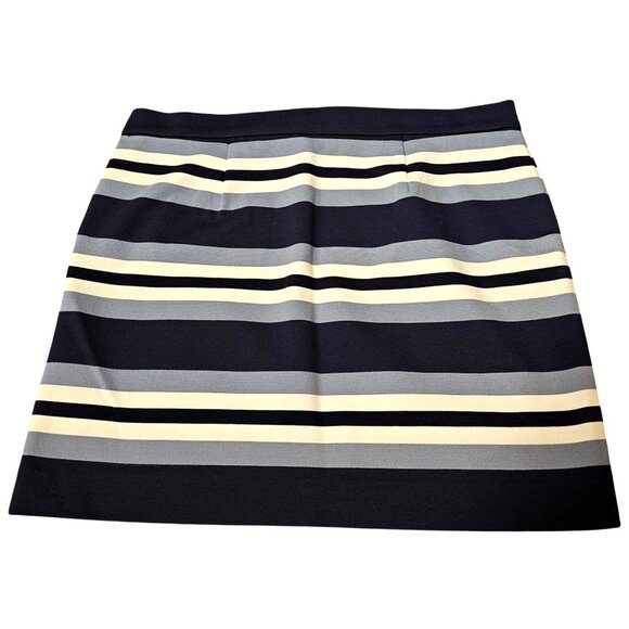 Michael Kors Womens Navy & Light Blue Striped Mini Skirt Size 10 Polyester/Spand - Picture 1 of 8